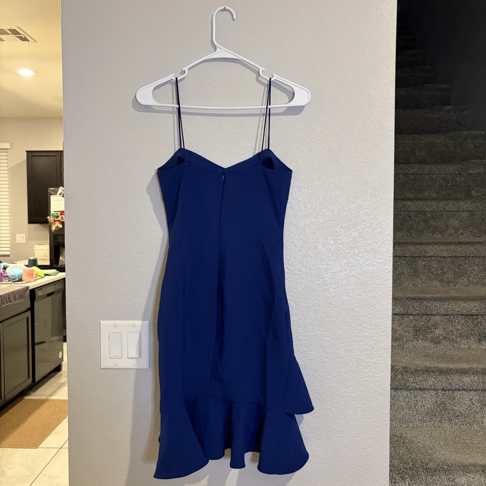 Likely Verona Navy Blue Mini Dress Ruffle Hem SIZE 0 - Picture 4 of 4